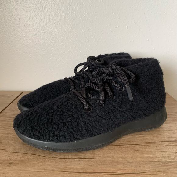 NEW Allbirds Wool Runner Up Mizzle Double Fluff Womens 8 Black Machine Washable - Picture 1 of 12